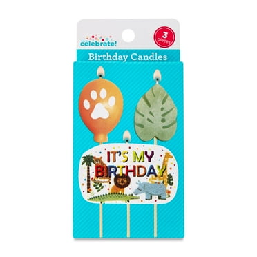 Multicolor Safari Birthday Candle Set, 3 Pieces, by Way To Celebrate