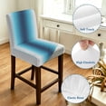thumbnail image 4 of Dark Blue Grey Ombre Bar Stool Cover Set of 6, Modern Abstract Art Gradient Stretch Bar Chair Cover, Removable Washable Pub Counter Stool Chair Slipcover for Kitchen Dining Room Pub Cafe, 4 of 9