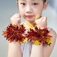 thumbnail image 3 of 6Pcs Metallic Pom Poms Cheerleading Elastic Hair Ropes Stage Performance Elastic Band Bracelet with Star Decor Celebration Volleyball Game Wrist Flower, 3 of 7