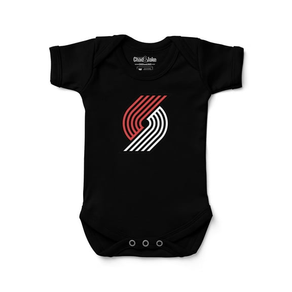 Newborn & Infant Chad & Jake Black Portland Trail Blazers Primary Logo Bodysuit
