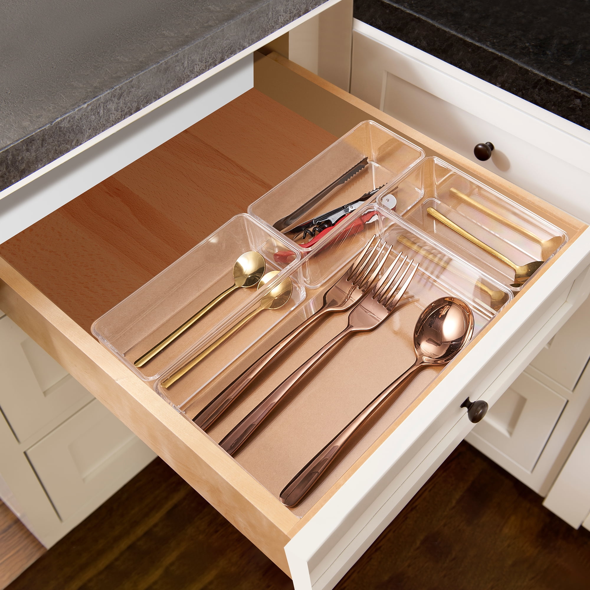 Sorbus Storage bin Drawer organizers for Kitchen, Bathroom, Office, Bedroom, and more (4-Piece Set)