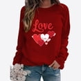 thumbnail image 2 of Amzcrzy Sweat-Shirt pour Femmes Col Rond Manches Longues Chemises de la Saint-Valentin Graphiques Amusants Légers Amples Chandail de Vacances, 2 of 3