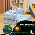 thumbnail image 3 of Baxluxe Velvet Kids Couch Sofa Chairs, Glow in The Dark Folding Toddler Modular Sofa, Luminous Convertible Baby Play Lounger Chairs, Kids Play Sofa Couch for Bedroom, Playroom, Blue, 3 of 9