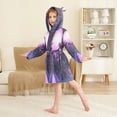 thumbnail image 4 of FORMRS Niños Bathrobe Unisex Hooded Robe Soft Plush Pajamas Sleepwear, Size 7-9T, Pink Road, 4 of 7