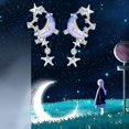 thumbnail image 3 of Pendientes YONGSHENG Moon Splash Galaxy para mujer forma de estrella y luna simulados, 3 of 5