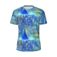 thumbnail image 5 of Wukai Peacock Print Men's Short-Sleeved Mesh T-Shirt,Quick-Dry Short Sleeve Workout T-Shirt-3X-Large, 5 of 8