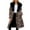 Coffee, variant on FNFYFH Women's Lapel Faux Fur Coat Long Leopard Print Fleece Jackets Long Sleeve Winter Warm Shaggy Jacket