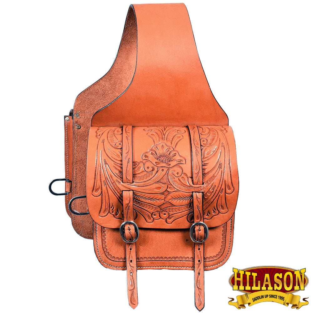 HILASON Horse Western Saddle Bag Heavy Duty Leather Cowboy Trail Ride