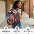 thumbnail image 4 of CHAQLIN Horse Racing Book Bag with American Flag Roses, 17 Inch Waterproof 600D Polyester School Bag for Preschool Elementary Middle School Daily Use, 4 of 10