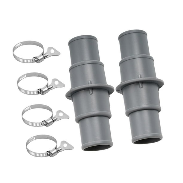 2 conectores de manguera para piscina, a prueba de fugas y de alta resistencia para piscinas elevadas. Gris