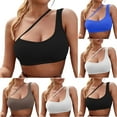thumbnail image 3 of Xfvqtps Womens One Shoulder Cut out Sports Bra Workout Gym Yoga Crop Tops White, 3 of 3