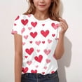 thumbnail image 2 of LckLvx Valentine Shirts for Girls Trendy Cute Tie Dye Short Sleeve T-Shirts Heart Print Casual Round Neck Blouse Tops, 2 of 5