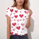 thumbnail image 1 of TaTaai Women's Valentine's Day Heart Print T-Shirt, Round Neck Short Sleeve Casual Blouse, Romantic Gift Top Gift, 1 of 4