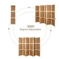 thumbnail image 4 of Hofitlead 6 Panel Bamboo Weaving Room Divider,With Display Stand, 6 FT Tall Folding Privacy Screen, (Brown), 4 of 7