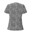 thumbnail image 4 of Naloa Black Leopard Print T-Shirts Short Sleeve V Neck Tees for Women Fashion Tops Trendy Lightweight Soft Casual Summer Outfits Clothes, 4 of 5