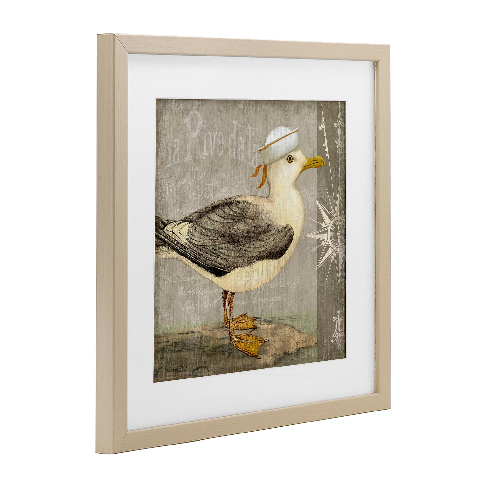 Stupell Industries Rustic Little Seagull Birch Framed Print Under Glass, design by Suzanne Nicoll