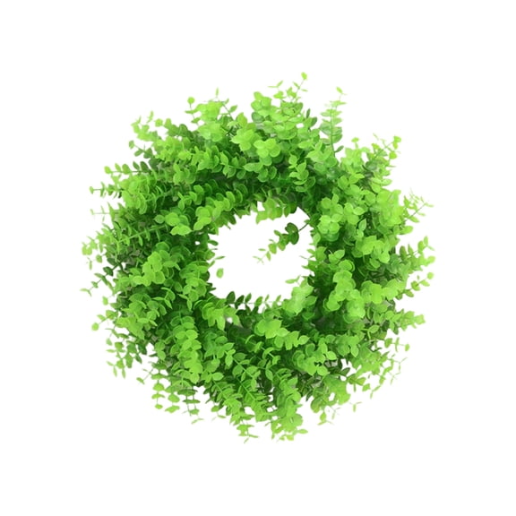 Cinvoph Artificial Round Wreath, Spring Summer Greenery Hanging Ornament for Front Door Wall Hanging Window Wedding Decor 8"