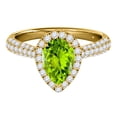thumbnail image 2 of Aonejewelry 1.55 Ct. Ttw Diamond and Pear Shaped Peridot Ring in 10K Yellow Gold, 2 of 4
