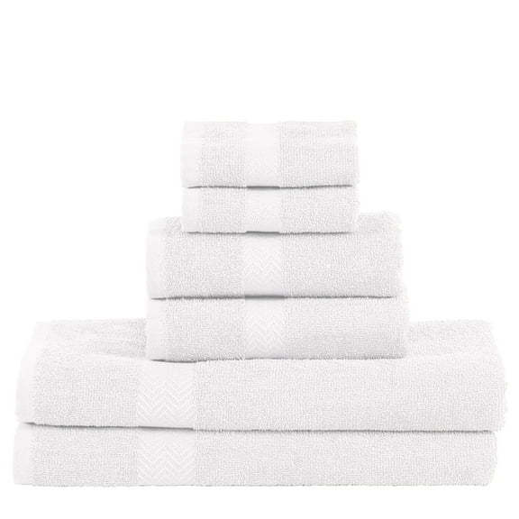 Superior Eco-Friendly 6-Piece Towel Set, White