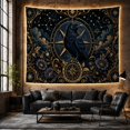 thumbnail image 6 of Black Raven Perched With Prominently Center Facing Slightly, Spooky Gothic for Gothic Decor Fans, Dark Art Decor, Halloween Gift, Tapestry Wall Hanging for Bedroom and Dorm, 6 of 7