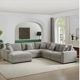 thumbnail image 4 of Alexent Large Modular Sectional Sofa, 5-seater Upholstered Sofa with Ottoman for Living Room, Office, Apartment, Gray, 4 of 6