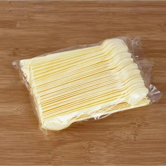 100pcs/pack thick disposable plastic spoon long handle dessert spoon milk tea smoothie spoon long ice spoon