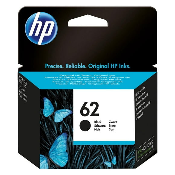 HP 62 Black Original Ink Cartridge (C2P04AN), Black