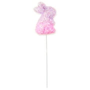Way to Celebrate Easter Purple and Pink Ombre Tinsel Bunny 10" Decorative Pick