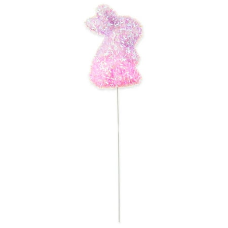 Way to Celebrate Easter Purple and Pink Ombre Tinsel Bunny 10" Decorative Pick
