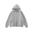thumbnail image 2 of Resort Wear for Women 2025 Women's Solid Sweatshirt Women's Zip Up Hoodie Lined Sweatshirt Casual Pullover Jacket With Double Zipper For Outdoor Travel Campus, 2 of 9