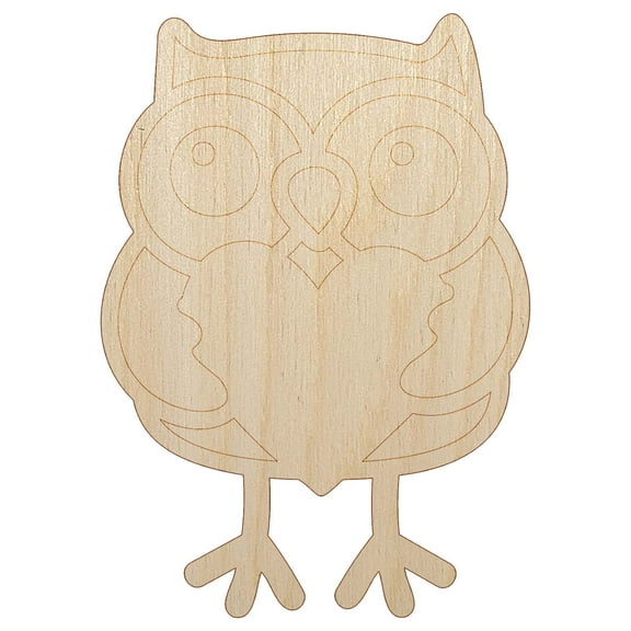 Owl Holding Heart Wood Shape Unfinished Piece Cutout Craft DIY Projects - 4.70 Inch Size - 1/8 Inch Thick