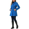 thumbnail image 4 of INSPIRE CHIC Women's Coats Peter Pan Collar Single Breasted Button Front Outwear Winter Coats XL Royal Blue, 4 of 6
