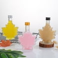 thumbnail image 3 of Juice Bottle Glass Clear: 3PCS 3.38oz Empty Candy Storage Jar Maple Leaf Bottle, 3 of 8