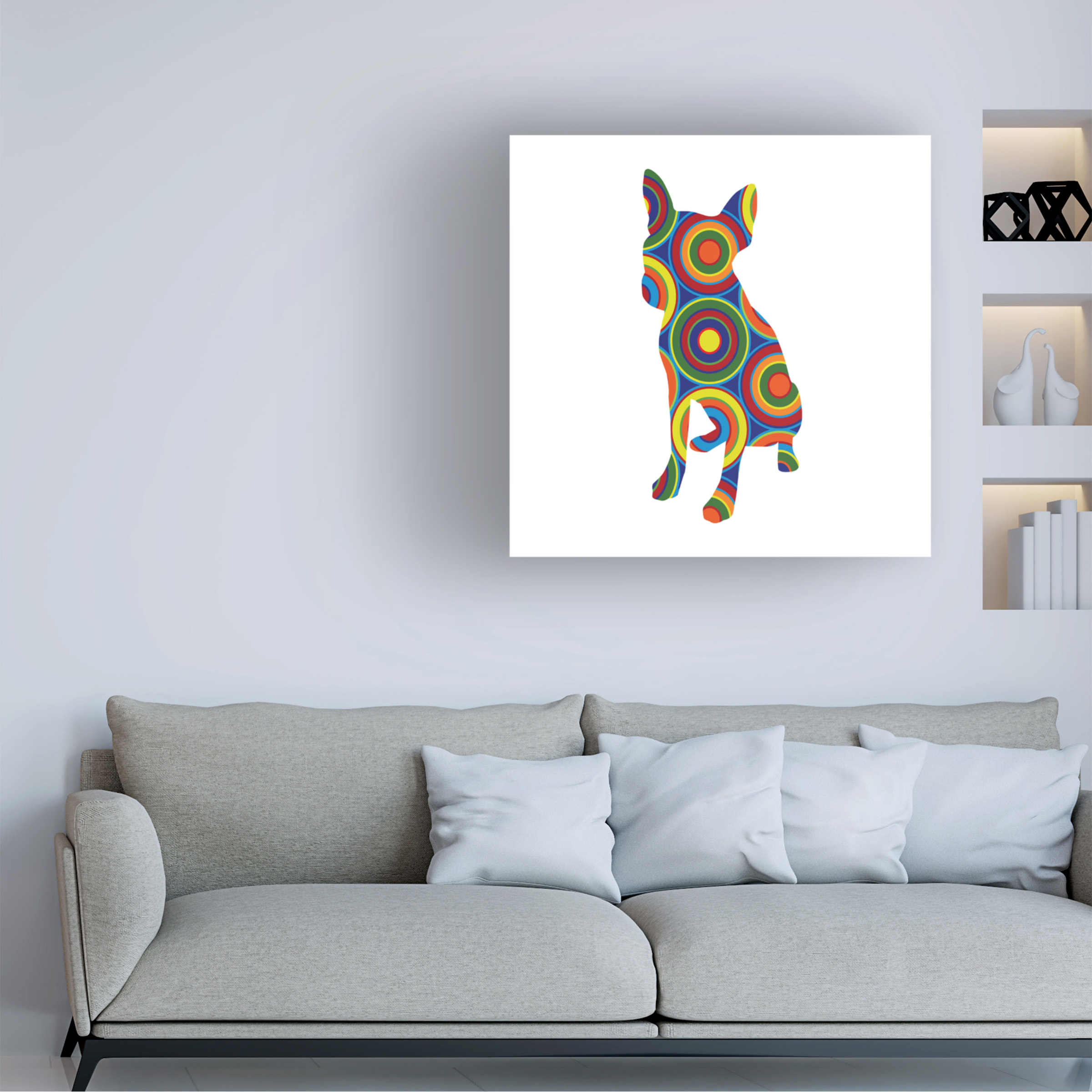 Ron Magnes 'Chihuahua Abstract Circles' Canvas Art
