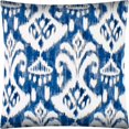 thumbnail image 3 of 17" X 17" Indigo Taupe And Cream Zippered Polyester Ikat Throw Pillow Cover, 3 of 5