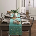 thumbnail image 4 of Teal Gradient Flower Plant Bird Table Runner Home Wedding Table Flag Mat Centerpieces Decoration Party Dining Long Tablecloth, 4 of 7