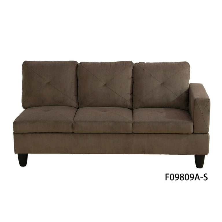 Hommoo Corduroy 4-Seat L-Shape Sectional Couch Sofa, Living Room