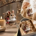 thumbnail image 7 of Christmas rabbit Hanging Ornament, Resin Pendant with Gold Chain for Christmas Tree, Forest Animal Styles, Winter Holiday Home Decor Gift Supply, Perfect for Mantel Shelf Indoor Display, 7 of 7