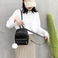 thumbnail image 3 of Mochila de cuero con bolas de pelo para mujer morral escolar Ehuebsd de gran capacidad bolso de viaje para adolescentes estudiantes, 3 of 9