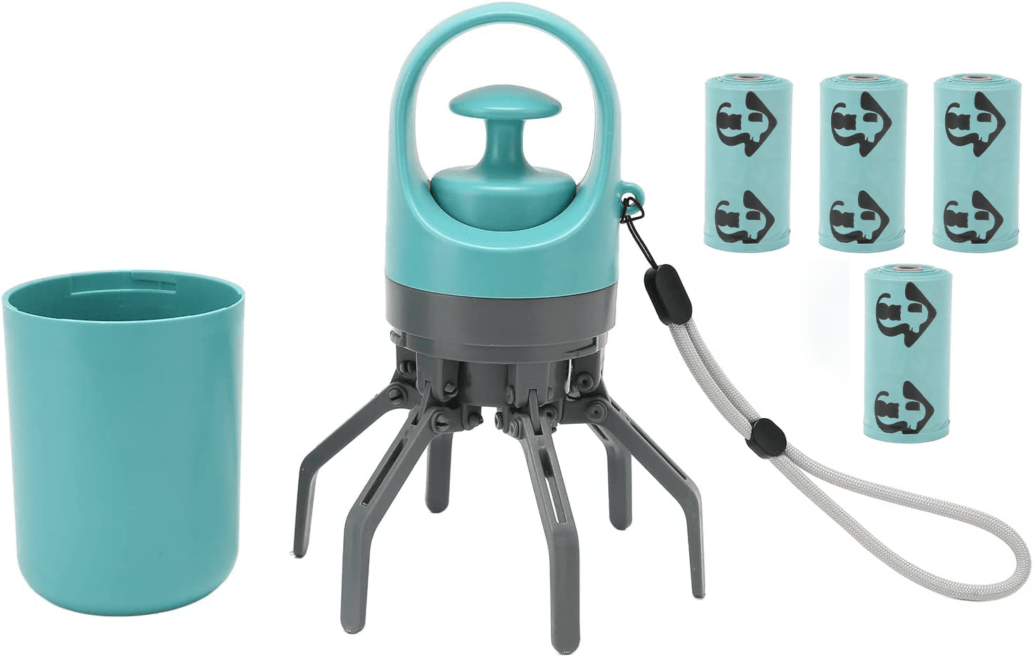 ODYSITE NoTouch Dog Pooper Scooper with Builtin Poop Bag Dispenser