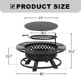 thumbnail image 4 of 36Inch 3-in-1 Outdoor Fire Pit , Wood Burning, BBQ Grill & Table Convertible, 4 of 5