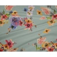 thumbnail image 4 of oneOone Polyester Lycra Dusty Green Fabric Flower Watercolor Craft Projects Decor Fabric Printed By The Yard 56 Inch Wide, 4 of 4
