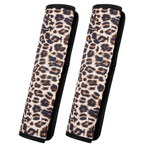 Unique Bargains 2 Pcs Car Steering Wheel Pads Cover Pure Leopard Pattern Non-Slip Neoprene Elastic Waterproof Universal