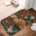 thumbnail image 5 of 1pc A Tabby Cat Among Flowers Absorbent Non-Slip Bathroom Thickened Flannel Rug Decor,Soft,Quick Drying,Suitable For Indoor/outdoor Use,Bathrooms,Bedrooms,Kitchens,Terrace,Laundry Rooms,16"x24", 5 of 9
