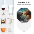 thumbnail image 6 of Fuzoiu White And Red Sketch Dragon Print Leather Coasters Set,Drink Coasters Set of 4,for Tabletop Protection, Durable PVC Coasters,Home Décor and Housewarming Gift-Octagon, 6 of 6