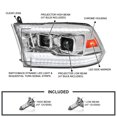 thumbnail image 3 of Spec-D Tuning Chrome Projector Headlights w/ Sequential Switchback LED Signal and Startup Animation Compatible with 2009-2018 Dodge Ram, 2019 Ram Classic, Left + Right Pair Headlamps Assembly, 3 of 7