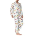 thumbnail image 2 of Wukai Cute Owl Men's Long Sleeve Pajama Set,Long Sleeve Mens Sleepwear with Pockets & Front Fly-XX-Large, 2 of 7