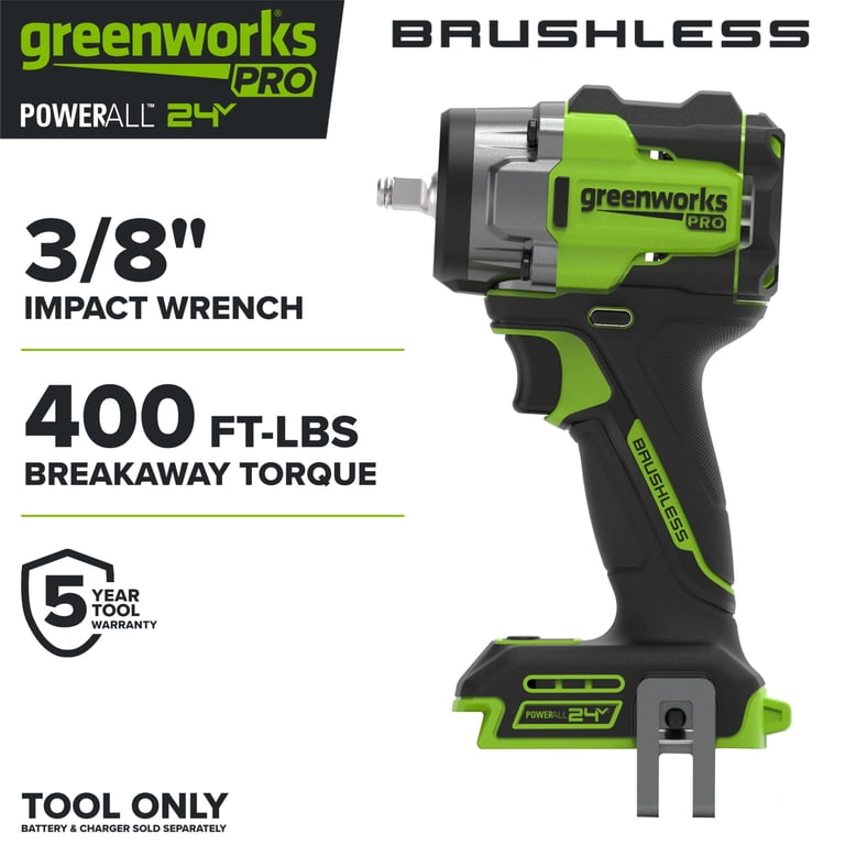 Greenworks Pro PowerAll 24V Impact Wrench, 400 ft-lbs., 3/8 in. photo 1