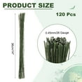 thumbnail image 2 of Uxcell Alambre de florista 0.45mm 26 Gauge, 120 Pcs Alambre para flores, Alambre envuelto en papel para manualidades, Verde oscuro, 2 of 6