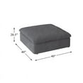thumbnail image 6 of Lexicon Guthrie Modern Wood and Microfiber Fabric Ottoman in Gray, 6 of 7